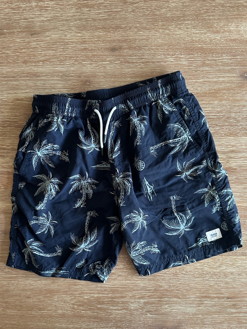 Katin Boys’ Navy Palm-Print Swim Trunks